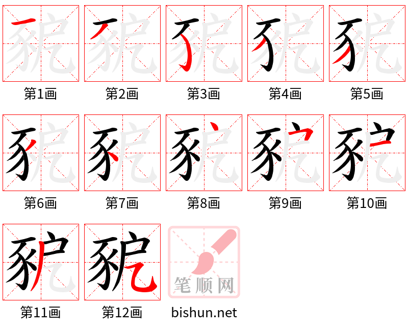 豟 笔顺规范