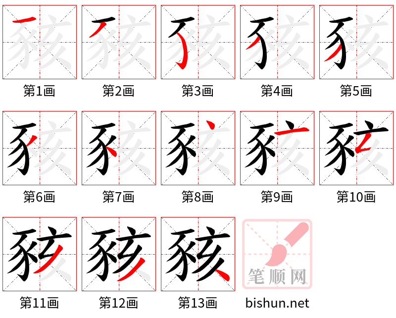 豥 笔顺规范