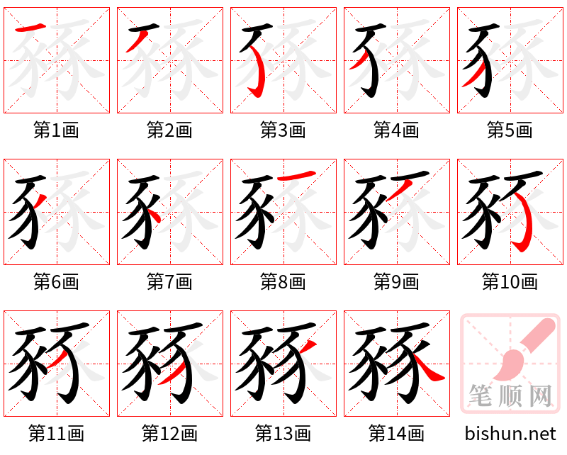 豩 笔顺规范