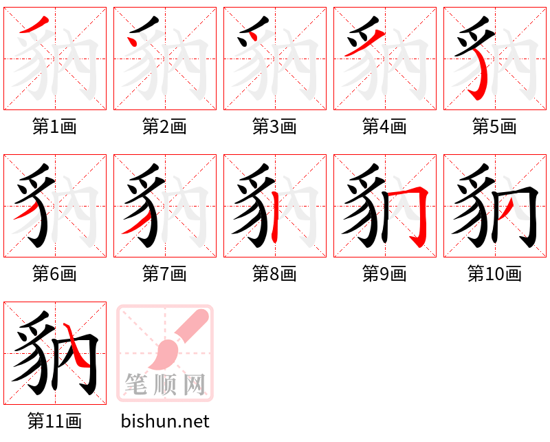 豽 笔顺规范