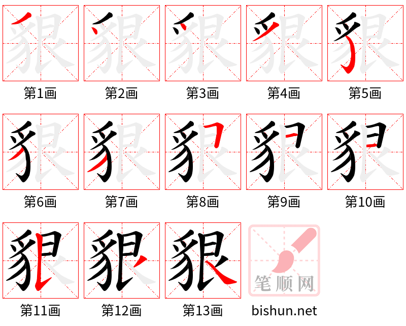 貇 笔顺规范