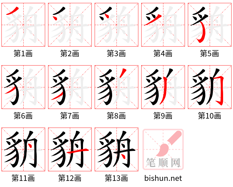 貈 笔顺规范