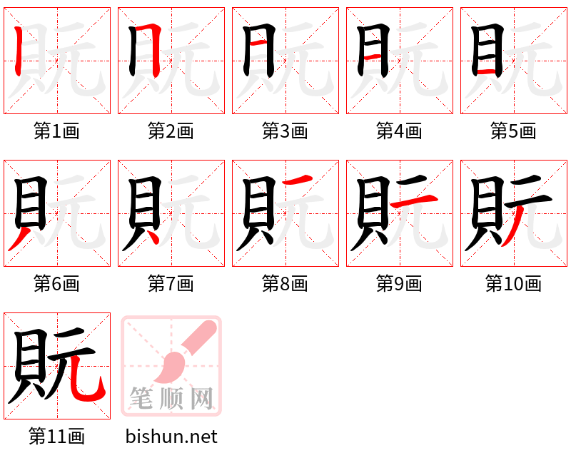 貦 笔顺规范