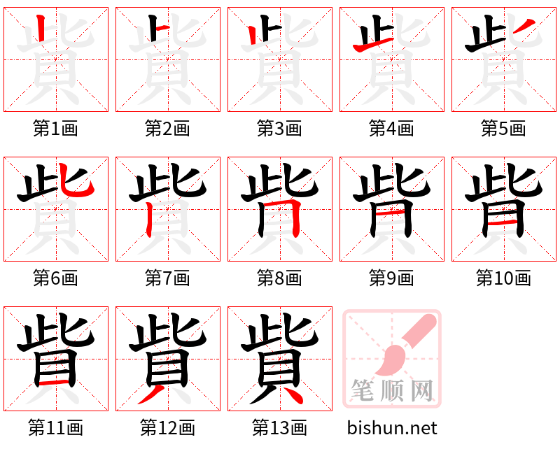 貲 笔顺规范