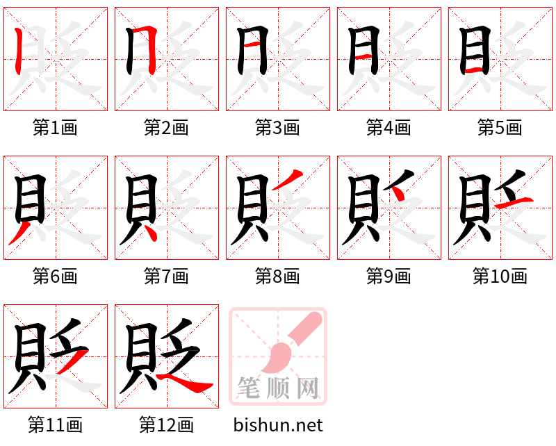 貶 笔顺规范