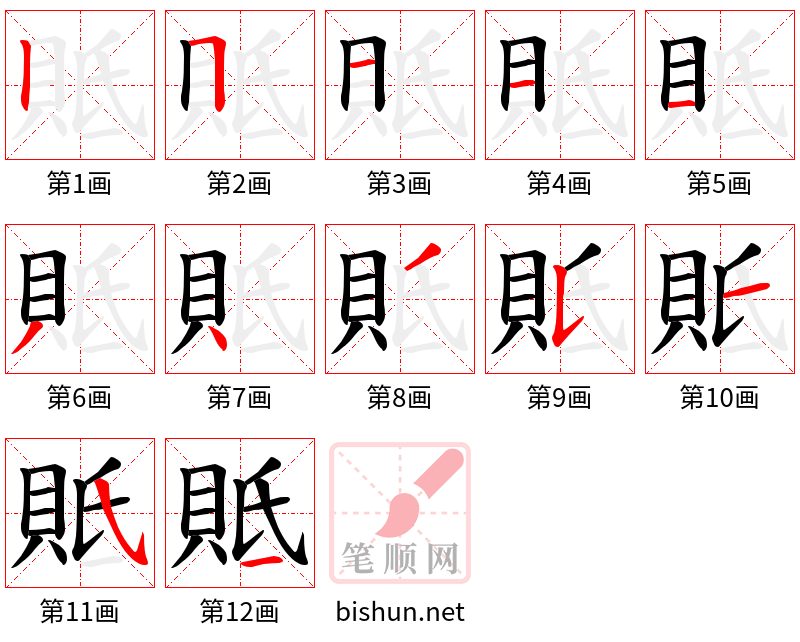 貾 笔顺规范