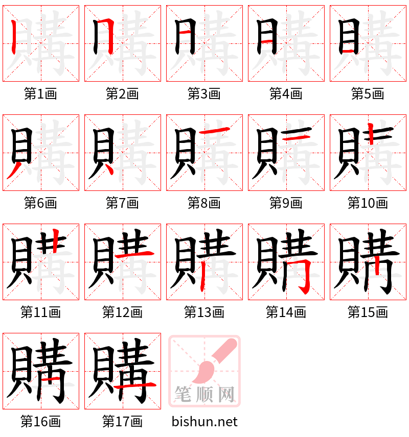 購 笔顺规范