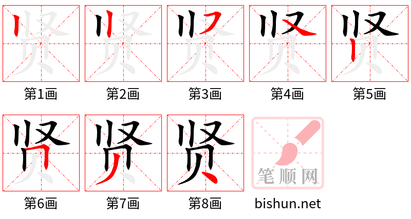 贤 笔顺规范