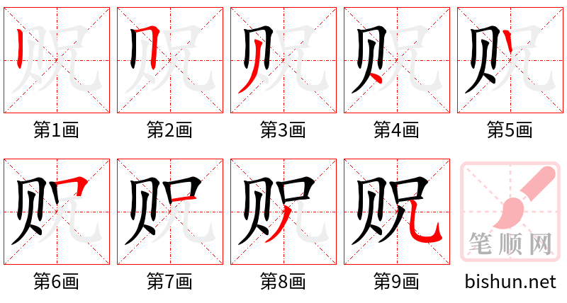 贶 笔顺规范