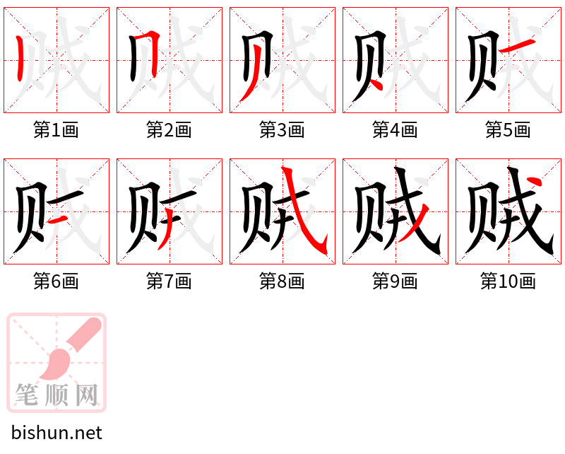 贼 笔顺规范