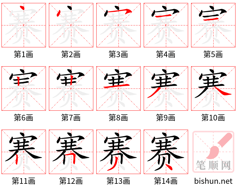 赛 笔顺规范