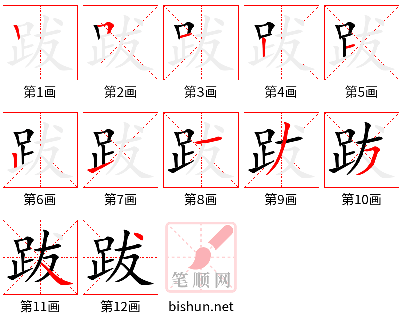 跋 笔顺规范