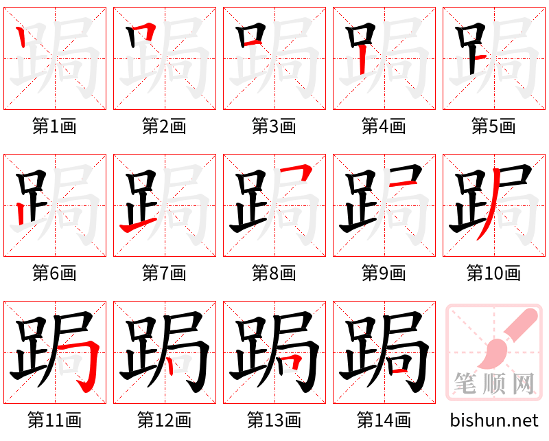 跼 笔顺规范