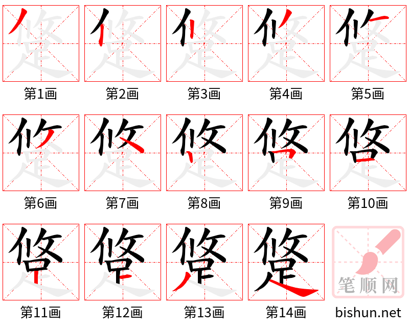 跾 笔顺规范