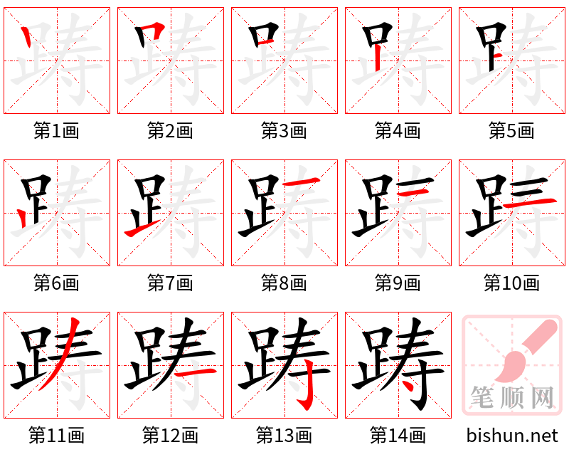 踌 笔顺规范