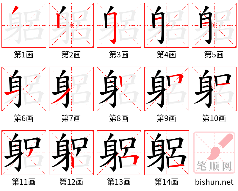 躳 笔顺规范