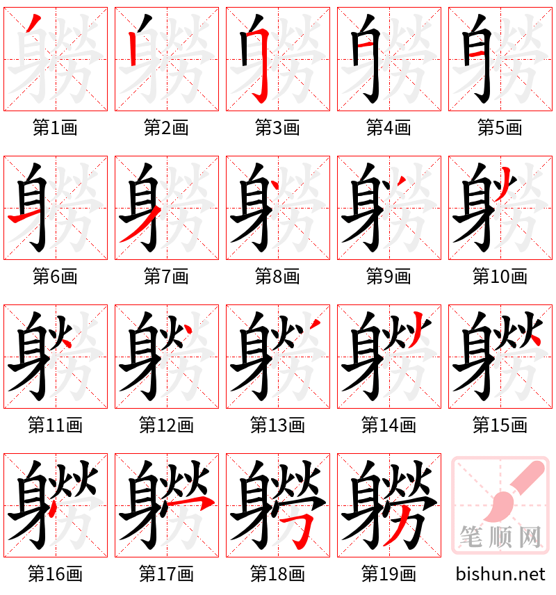 軂 笔顺规范