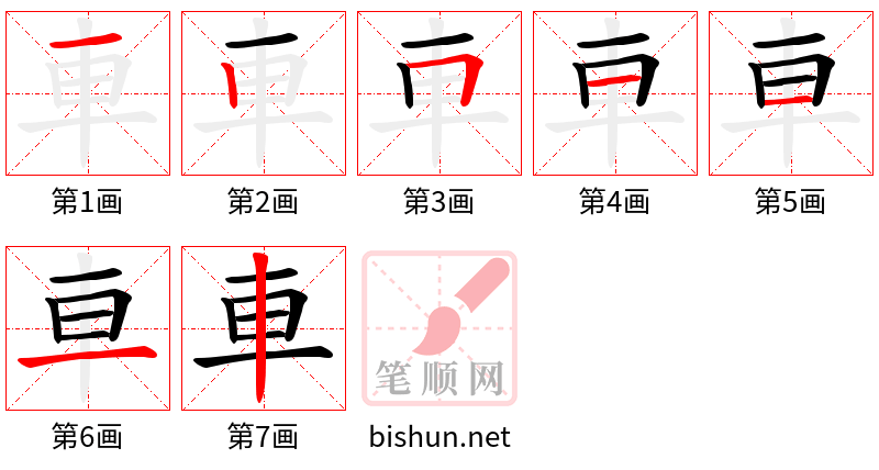 車 笔顺规范