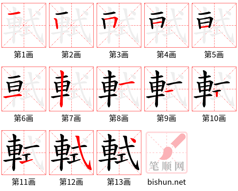 軾 笔顺规范