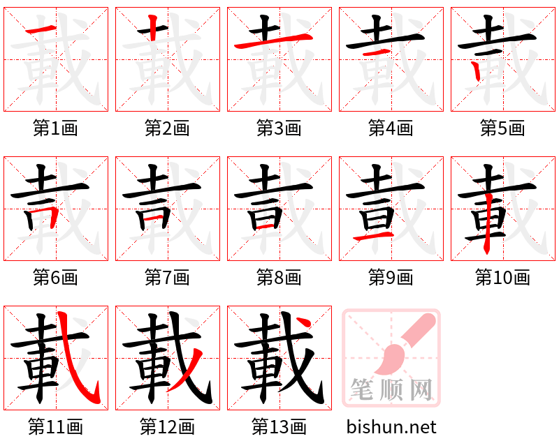 載 笔顺规范