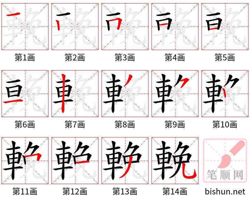 輓 笔顺规范