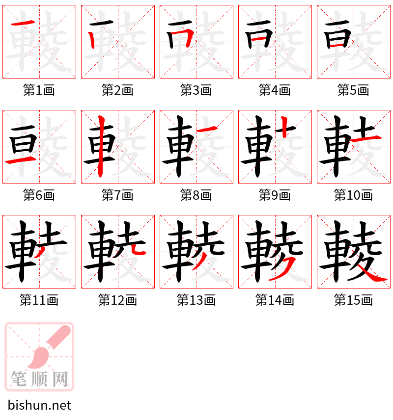 輘 笔顺规范