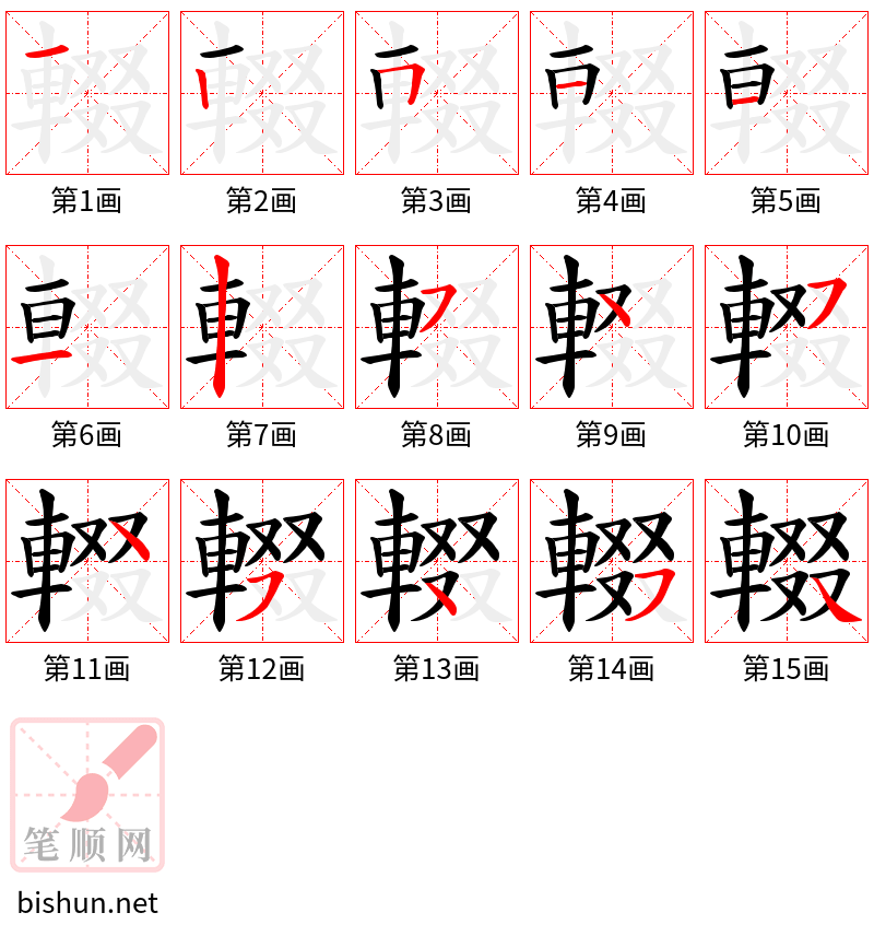 輟 笔顺规范