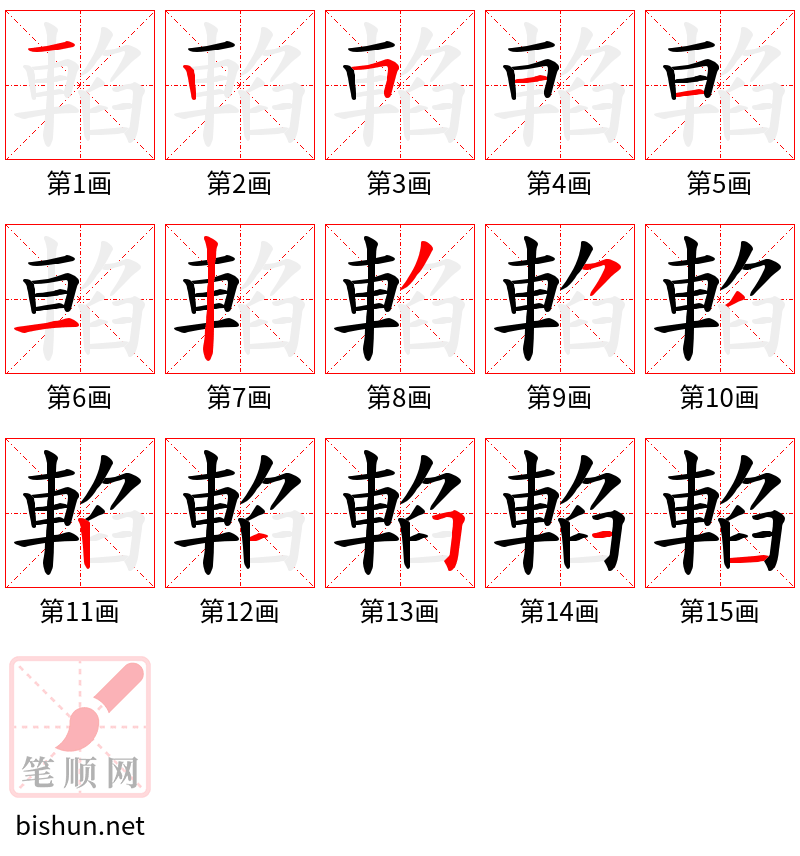 輡 笔顺规范