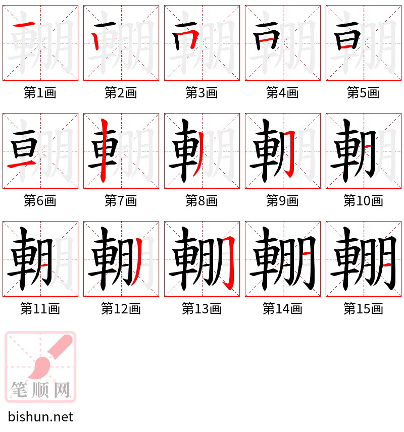 輣 笔顺规范