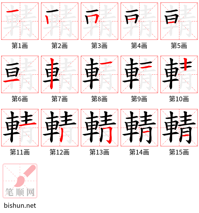 輤 笔顺规范