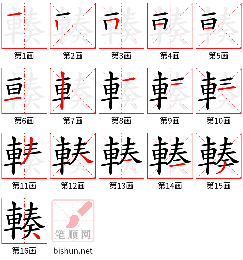 輳 笔顺规范