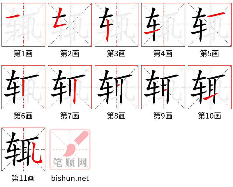 辄 笔顺规范