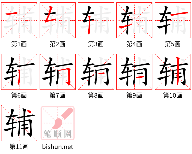 辅 笔顺规范