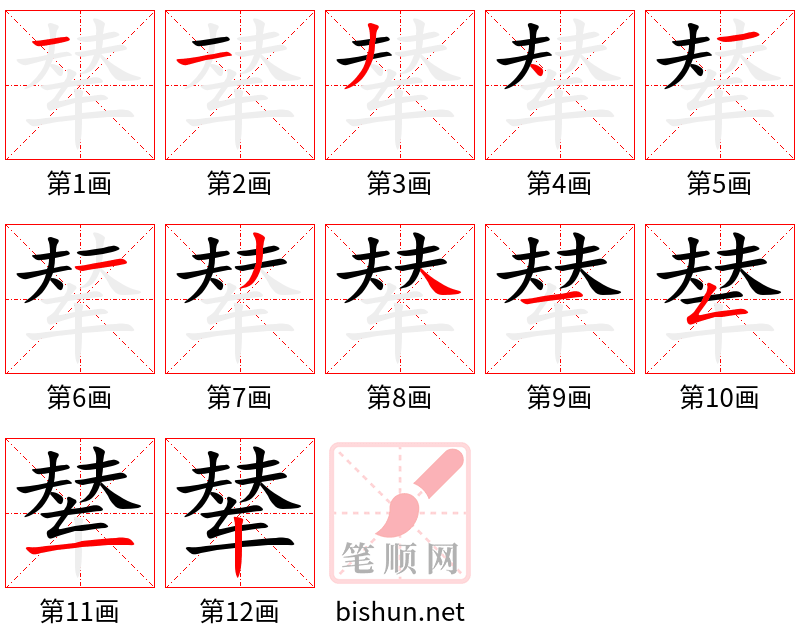 辇 笔顺规范