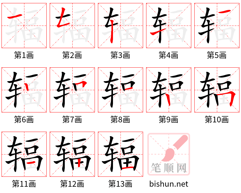 辐 笔顺规范