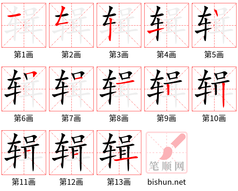 辑 笔顺规范