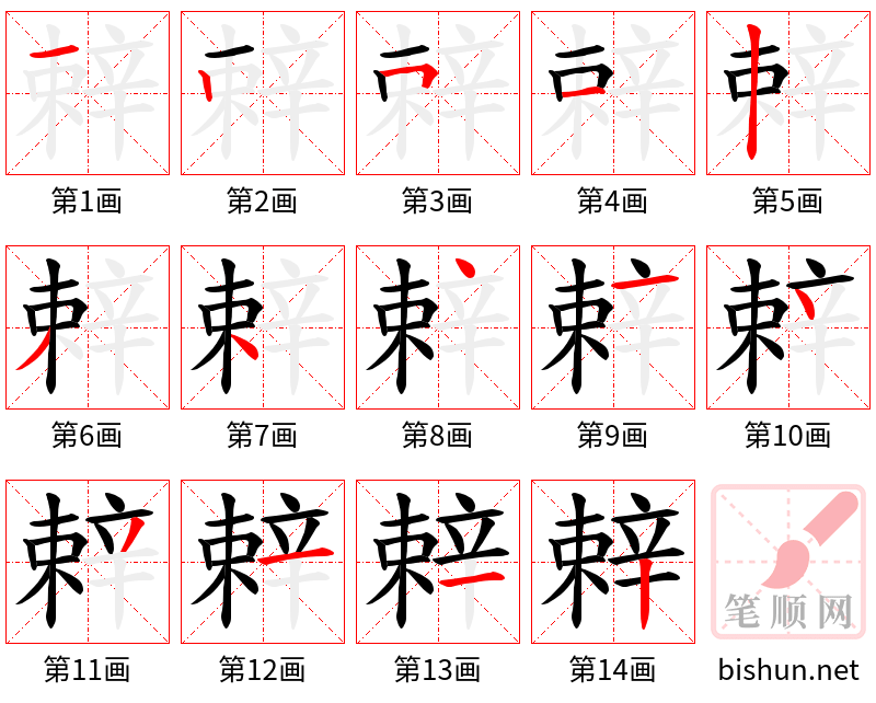 辢 笔顺规范