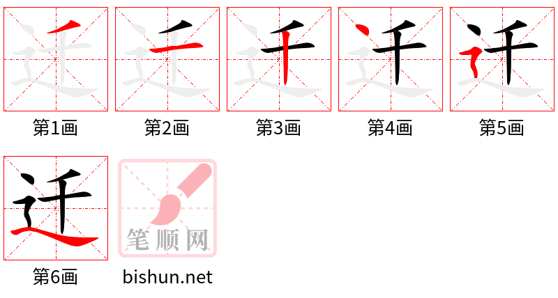 迁 笔顺规范