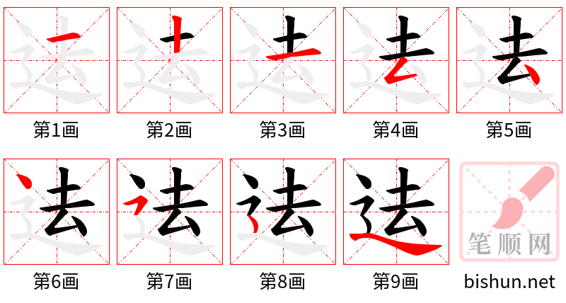 迲 笔顺规范