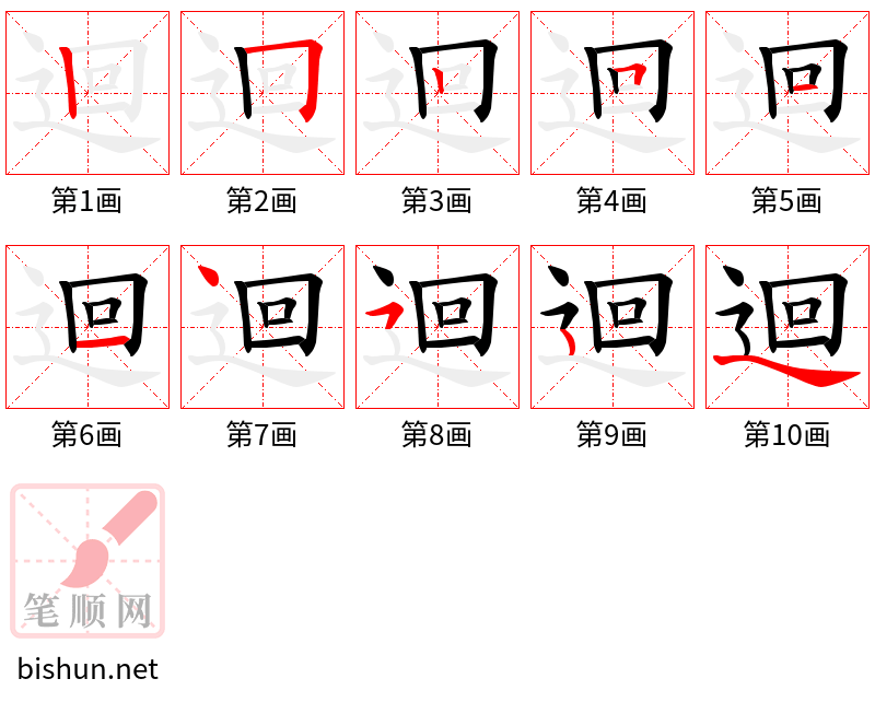 迴 笔顺规范