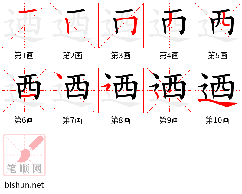 迺 笔顺规范