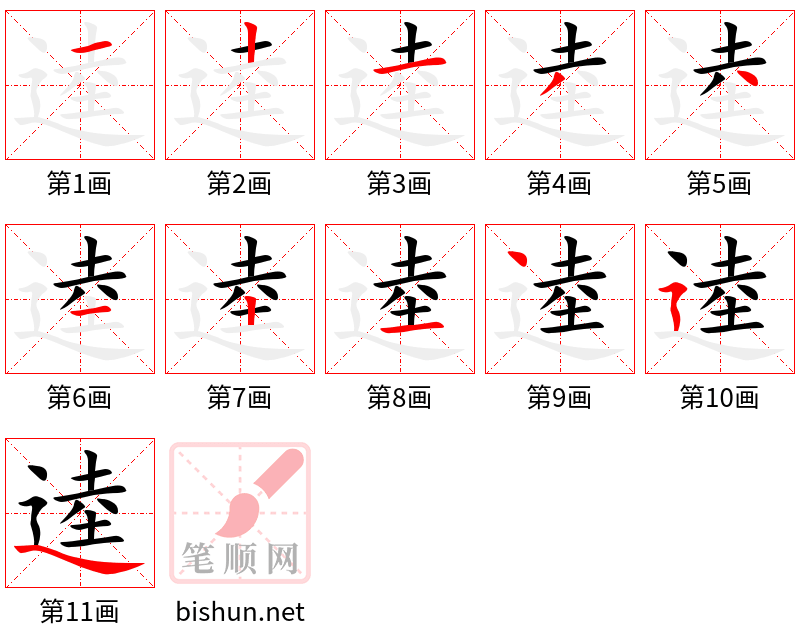 逵 笔顺规范