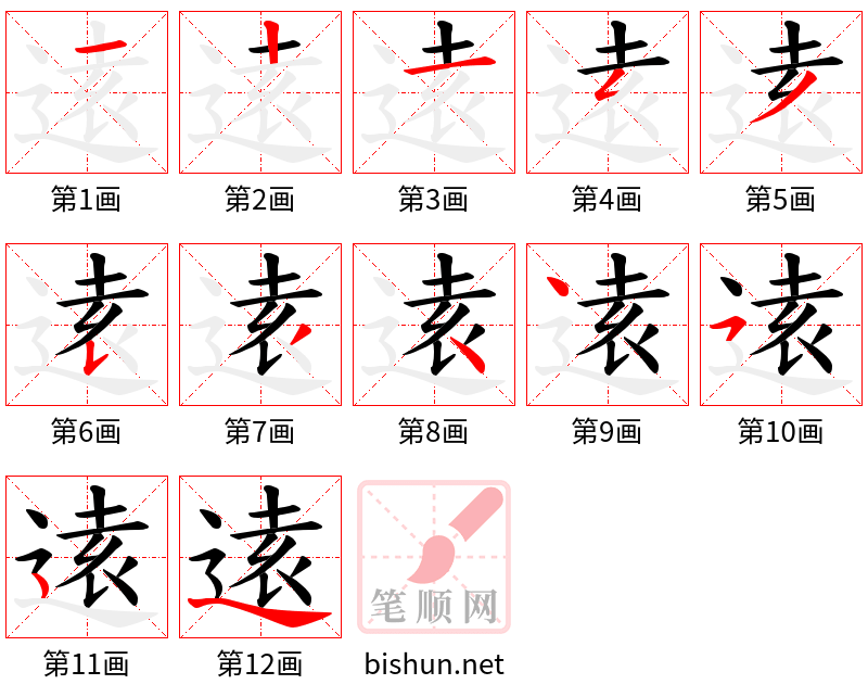 逺 笔顺规范