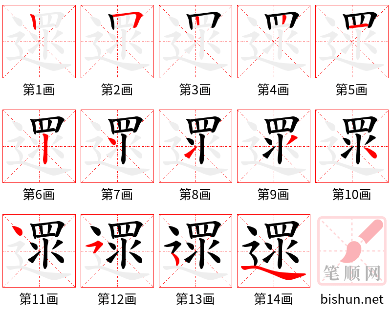 遝 笔顺规范