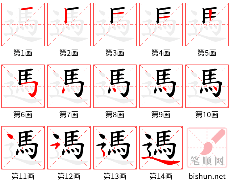 遤 笔顺规范