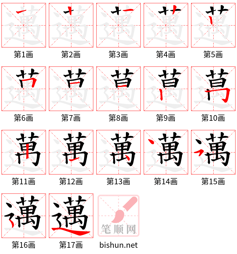 邁 笔顺规范