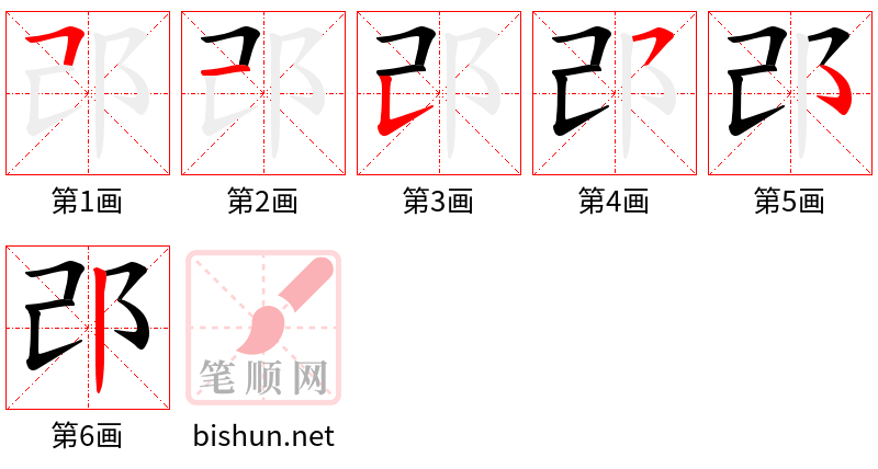 邔 笔顺规范