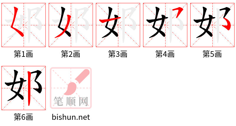 邚 笔顺规范