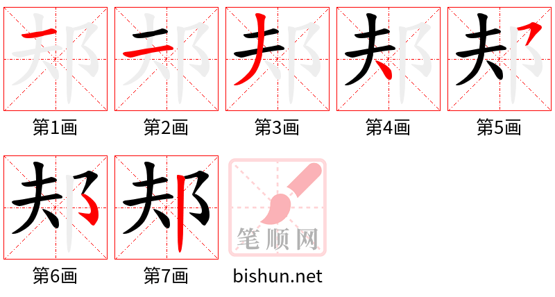 邞 笔顺规范