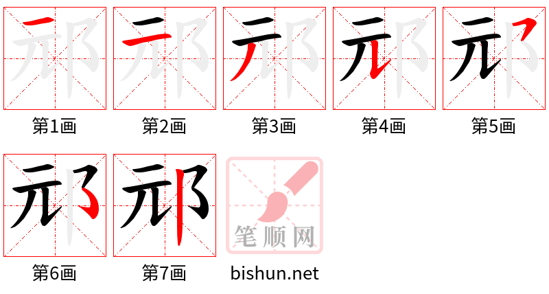 邧 笔顺规范